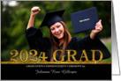 Class of 2024 Graduation Party Invitation Grad’s Photo Gold Bling card