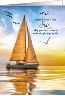 for Son on Father’s Day Nautical Theme Sailing card