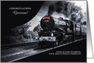 Custom Railroad Retirement Congratulations - Train in Black and White card