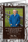 Western Barn Wood Memorial Service Invitation with Photo card