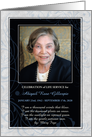 Celebration of Life Service with Photo Soft Blue and Black Elegance card