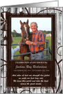 Celebration of Life Service Western Barn Wood Theme Custom Photo card