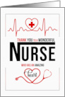 Nurse Thank You in Red White and Black card