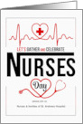 Nurses Day Celebration Invitation Red White Custom card