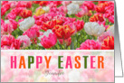 Custom Easter Tulip Garden Pink and White card