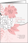 for Grandma on Mother’s Day Pink and Black Botanical Custom card