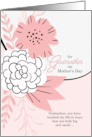 for Godmother on Mother’s Day Pink and Black Botanical card