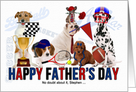 for Friend on Father’s Day Custom Dog Lover Sports Theme card