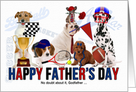 for Godfather on Father’s Day Custom Dog Lover Sports Theme card