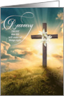 12 Step Encouragement Christian Cross on a Hill card