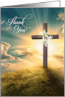 Funeral Sympathy Thank You Christian Cross on a Hill card