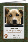Veterinarian Thank You Green Gray and Brown with Pet’s Photo Blank card