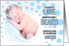 for a New Aunt Birth of Her Nephew Blue Congratulations card