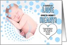 for Daughter on the Birth of a Son Blue Congratulations Custom card