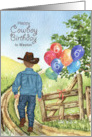 6th Birthday Little Cowboy Western Theme with Name card