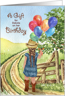 Money Enclosed Birthday Little Pink Cowgirl with Name card