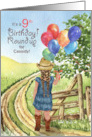 9th Birthday Party Invitation Cowgirl Western Theme Custom card