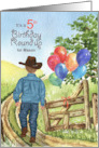 5th Birthday Party Invitation Cowboy Western Theme with Name card