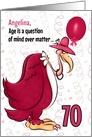 70th Funny Birthday Pink Buzzard in Pearls Custom Name card