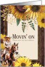 Sunflower Moving Announcement Western Cowgirl Theme card