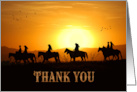 Veterinarian Thank You Country Western Sunset Horseback Riders card