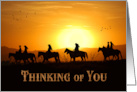 Across the Miles Thinking of You Country Western Horse and Riders card
