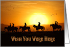 Missing You Country Western Horse and Riders Blank card