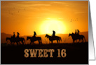 Sweet 16 Birthday Western Cowboys and Cowgirls card