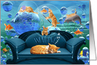 Missing You Tabby Dreams Underwater Adventure for Cat Lover card