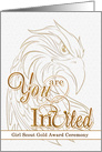 Girl Scout Gold Award Ceremony Invitation Golden Eagle card