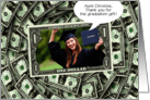 Custom Thank You for the Graduation Gift Money Photo Blank card