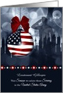 Custom Army Military Christmas American Soldier and Skyline card