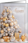 from Our House Season’s Greetings Christmas Tree White and Gold card