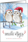 for Brother and Husband Holiday Wishes Woodland Owls card