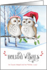 for Cousin and Partner Holiday Wishes Woodland Owls card
