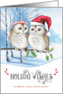 for Nephew and his Partner Holiday Wishes Woodland Owls card
