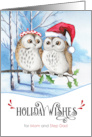 for Mom and Step Dad Holiday Wishes Woodland Owls card