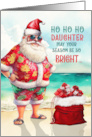 for Daughter Christmas Cool Santa in Sunglasses card