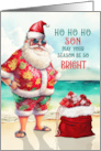 for Son Christmas Cool Santa in Sunglasses card