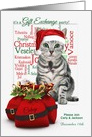 Gift Exchange Party Invitation Christmas Tabby Cat and Mouse card