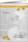 Will You Be My Bridesmaid Vintage Lesbian Wedding card