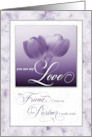 for Lesbian Partner Wedding Anniversary Purple Tulips Custom card