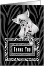 Thank You Zebra Print Cute Female Animal Girl card