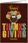 for Coach on Thanksgiving Custom Patchwork Turkey card