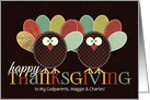 for Godparents Thanksgiving Silly Patchwork Turkey card