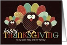 for Sister and Family Thanksgiving Silly Patchwork Turkey card