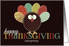 Custom for Uncle Thanksgiving Silly Patchwork Turkey card