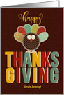 Custom for Uncle Thanksgiving Silly Patchwork Turkey card