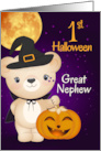 Great Nephew 1st Halloween Teddy Bear Witch card