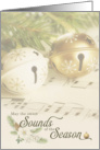 Christmas Sleigh Bells and Sheet Music Holiday card